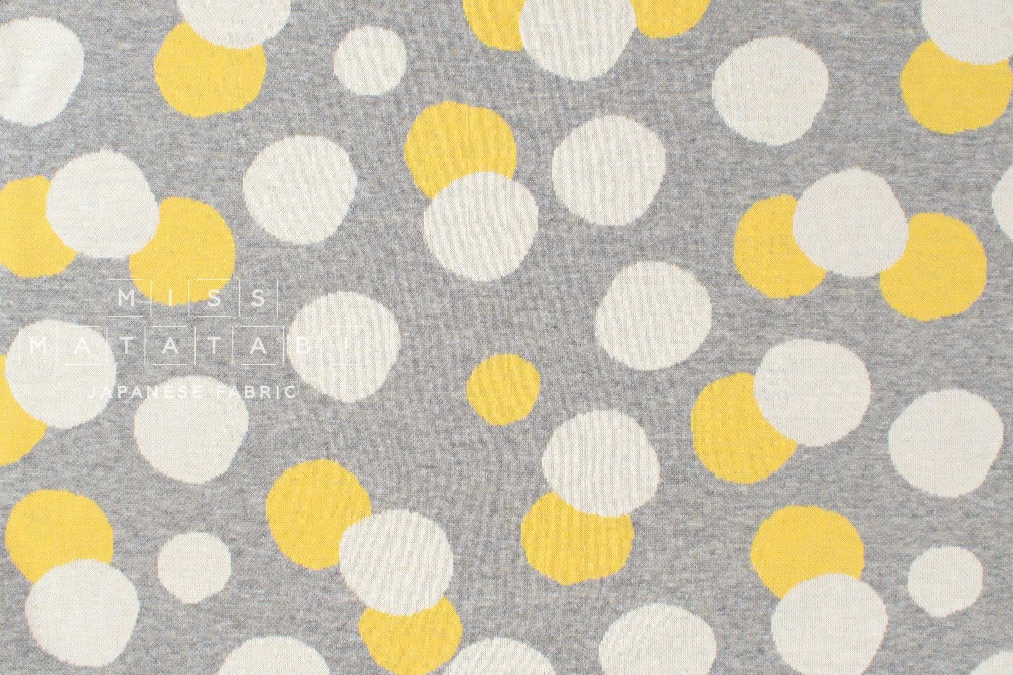 Japanese Fabric Spots and Dots Interlock Jacquard Knit - B - 50cm