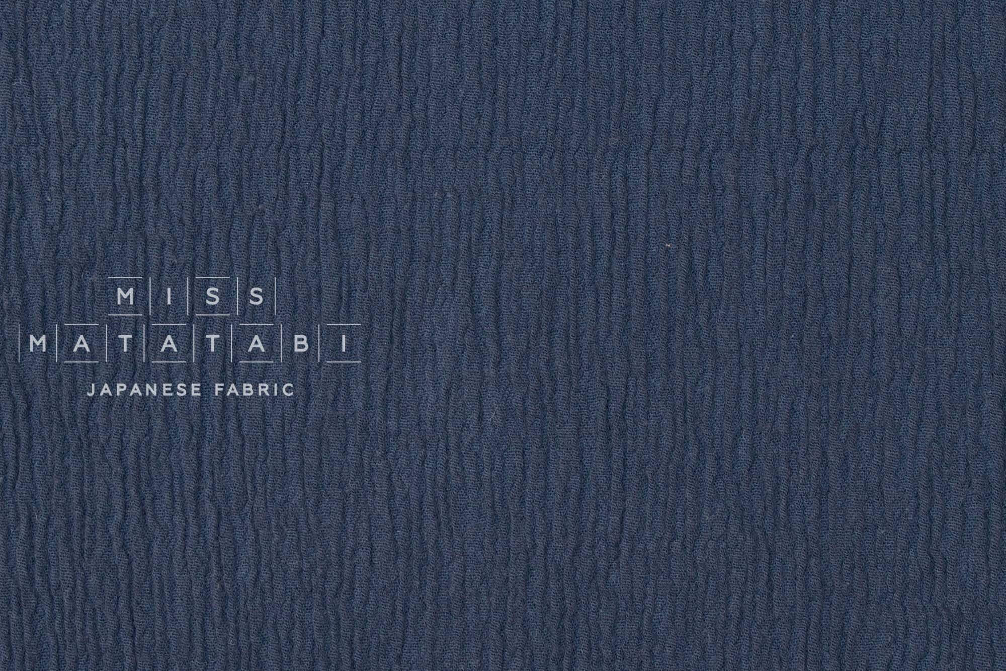 Japanese Fabric Shokunin Collection Hand-Dyed Sun-Dried Crepe - navy - 50cm