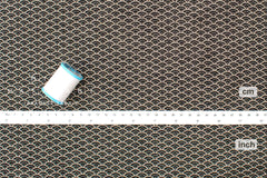 Japanese Fabric Yarn Dyed Jacquard Woven Seigaiha - black, latte - 50cm