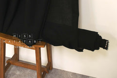 Japanese Fabric Shokunin Collection Worsted Yarn Dyed Wool Gauze - black - 50cm