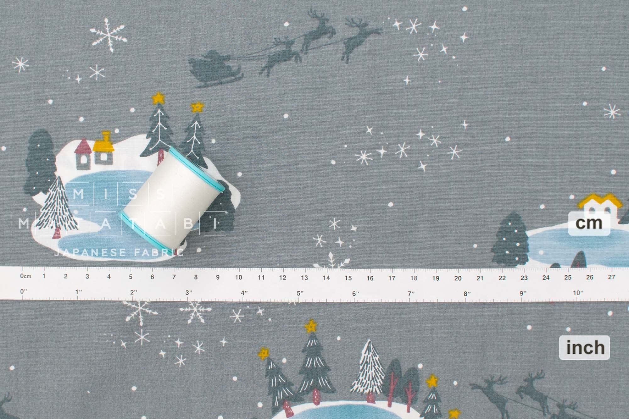 Japanese Fabric Noel Blanc Frozen Lake - grey - 50cm