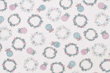 Japanese Fabric Noel Blanc Mistletoe and Ornaments - B1 - 50cm