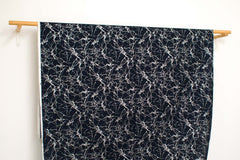 Japanese Fabric Marble - navy, metallic silver - 50cm
