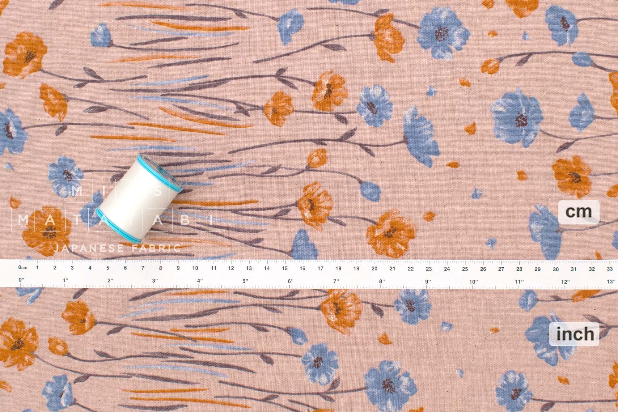 Japanese Fabric Poppies Border - C2 - 50cm