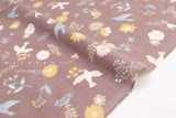 Japanese Fabric Corduroy Mjuk Tori to Hana - C1 - 50cm