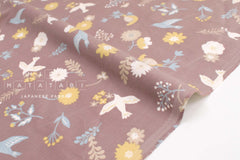 Japanese Fabric Corduroy Mjuk Tori to Hana - C1 - 50cm