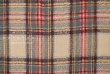 Japanese Fabric Shokunin Collection Yarn-Dyed Wool Tartan Plaid - beige - 50cm
