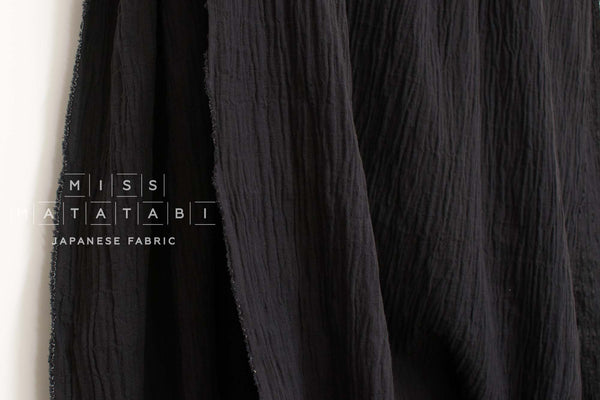 Japanese Fabric Shokunin Collection Yarn-Dyed Double Gauze - black - 50cm