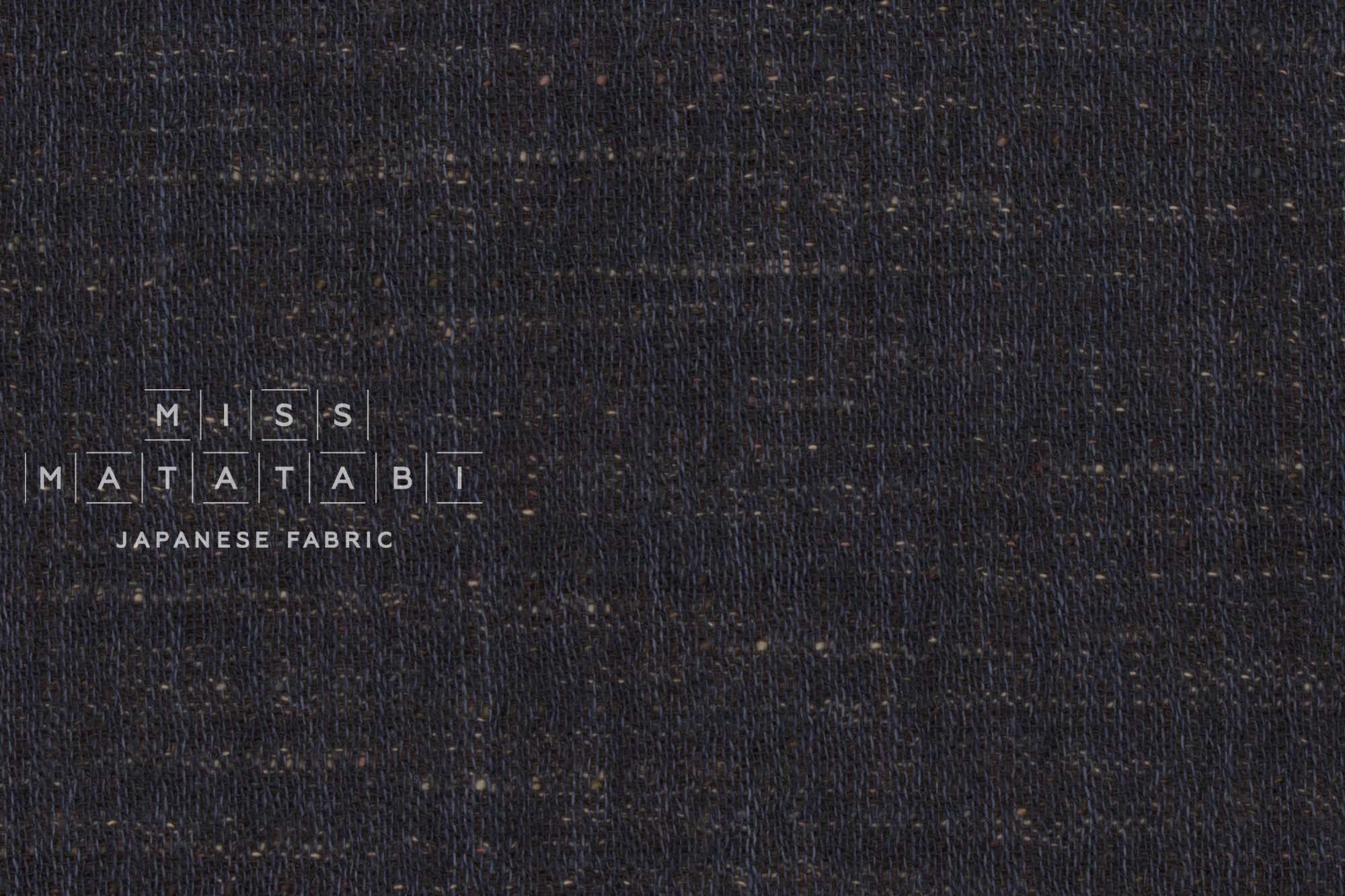 Japanese Fabric Shokunin Collection Yarn-Dyed Slub Kasuri - navy - 50cm