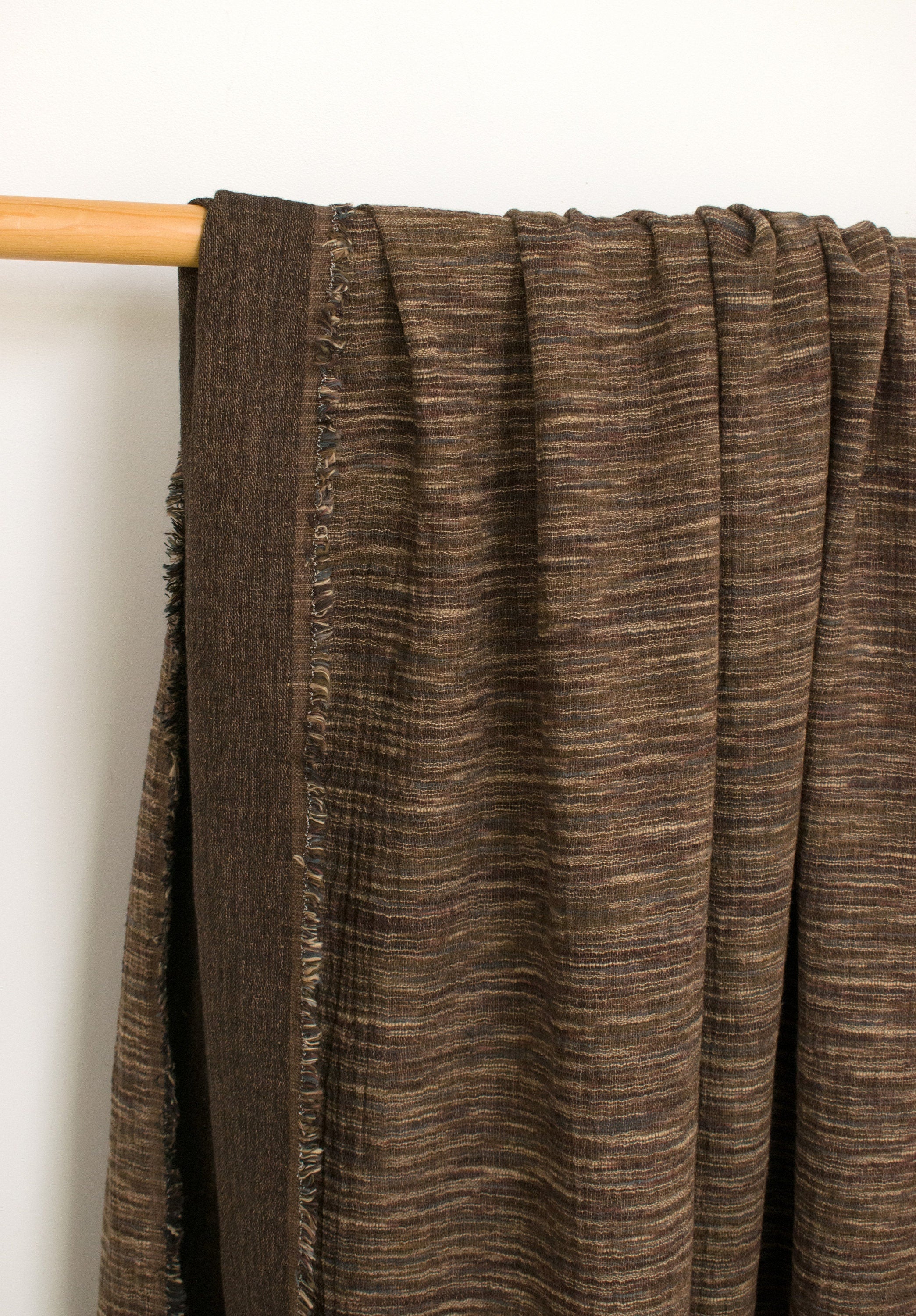 Japanese Fabric Shokunin Collection Yarn-Dyed Slub Kasuri - brown - 50cm