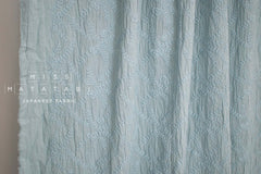 Japanese Fabric Shokunin Collection Sun-Dried Embroidered Cotton Lawn - blue -  50cm