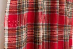 Japanese Fabric Shokunin Collection Yarn-Dyed Wool Tartan Plaid - red - 50cm