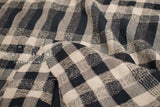 Japanese Fabric Shokunin Collection Yarn-Dyed Wool Blend Check Plaid - black - 50cm