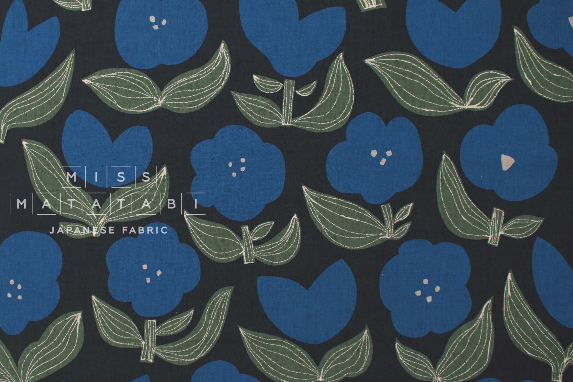 Japanese Fabric Kokka Genki Floral - C - 50cm