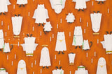 Japanese Fabric Spooky Cats - orange - 50cm