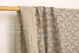 Japanese Fabric Shokunin Collection Yarn-Dyed Sun-Dried Kasuri Embroidered Linen Blend - eggplant, grey -  50cm