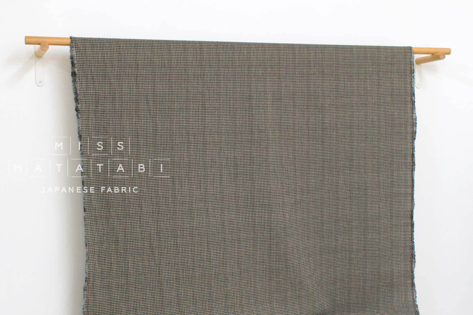 Japanese Fabric Shokunin Collection Yarn-Dyed Plaid and mini gingham - blue - 50cm