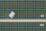 Japanese Fabric Shokunin Collection Yarn-Dyed Plaid Herringbone - green, blue - 50cm
