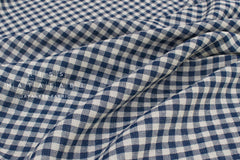 Japanese Fabric Shokunin Collection Yarn-Dyed Gingham - navy - 50cm