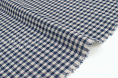 Japanese Fabric Shokunin Collection Yarn-Dyed Gingham - navy - 50cm