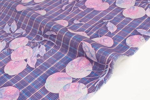 Japanese Fabric Still Life Plaid - purple - 50cm