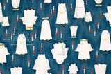 Japanese Fabric Spooky Cats - blue - 50cm