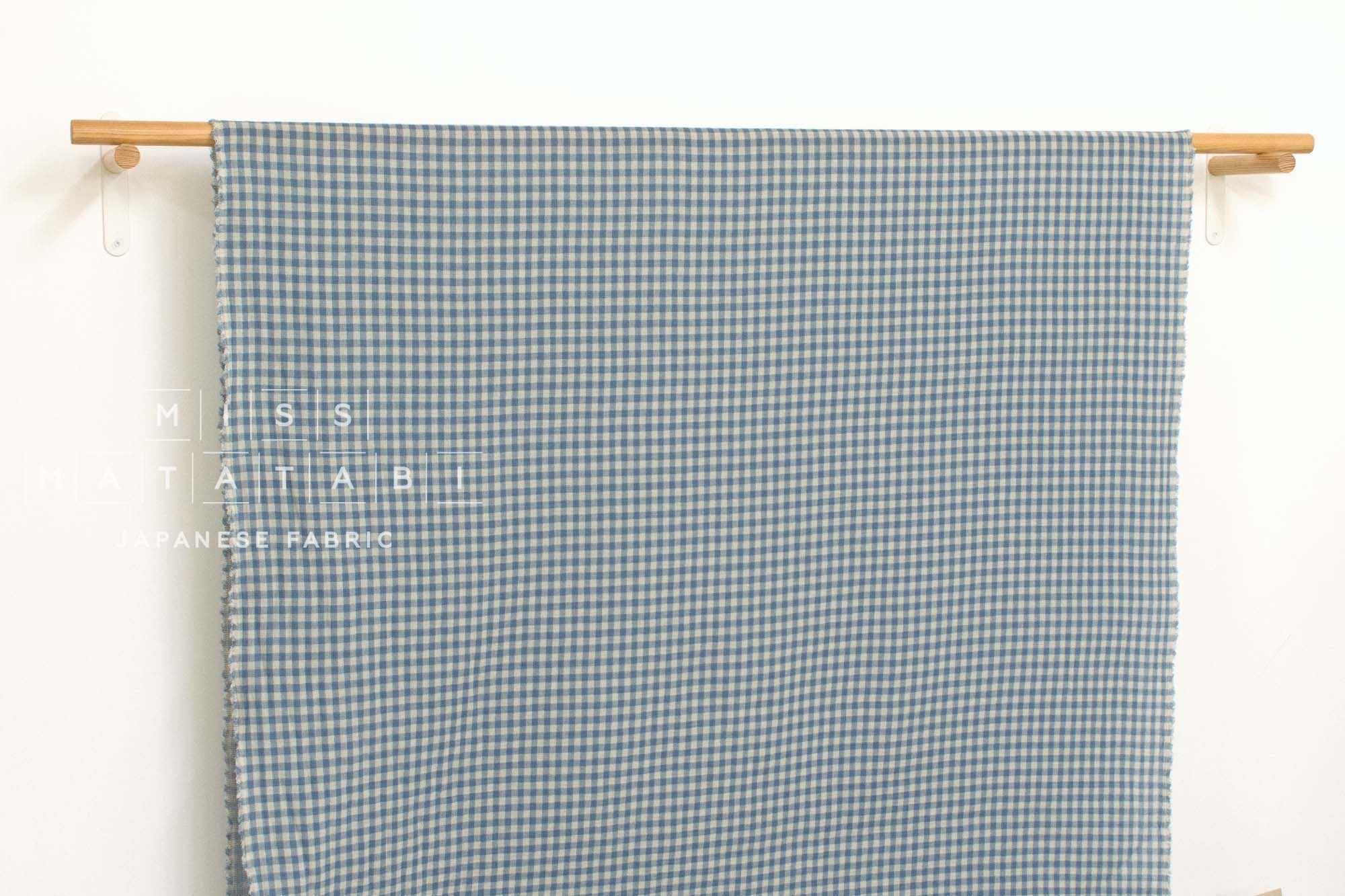 Japanese Fabric Shokunin Collection Yarn-Dyed Gingham - light blue - 50cm