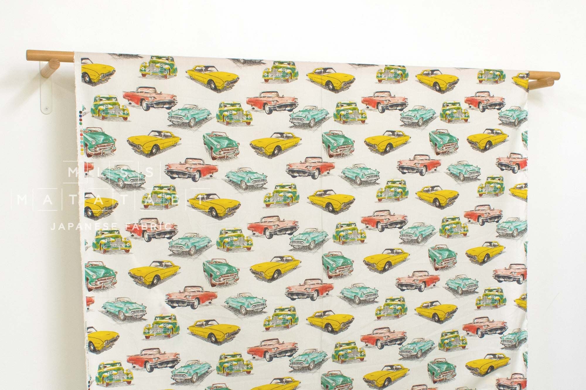 Japanese Fabric Classic Cars - A - 50cm