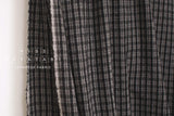 Japanese Fabric Shokunin Collection Yarn-Dyed Wool Cotton Plaid - black, grey - 50cm