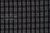 Japanese Fabric Shokunin Collection Yarn-Dyed Wool Cotton Plaid - black, grey - 50cm