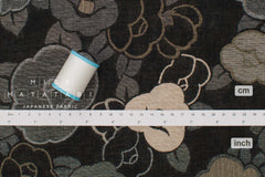 Japanese Fabric - Yarn Dyed Jacquard Retro Tsubaki  - black, latte - 50cm