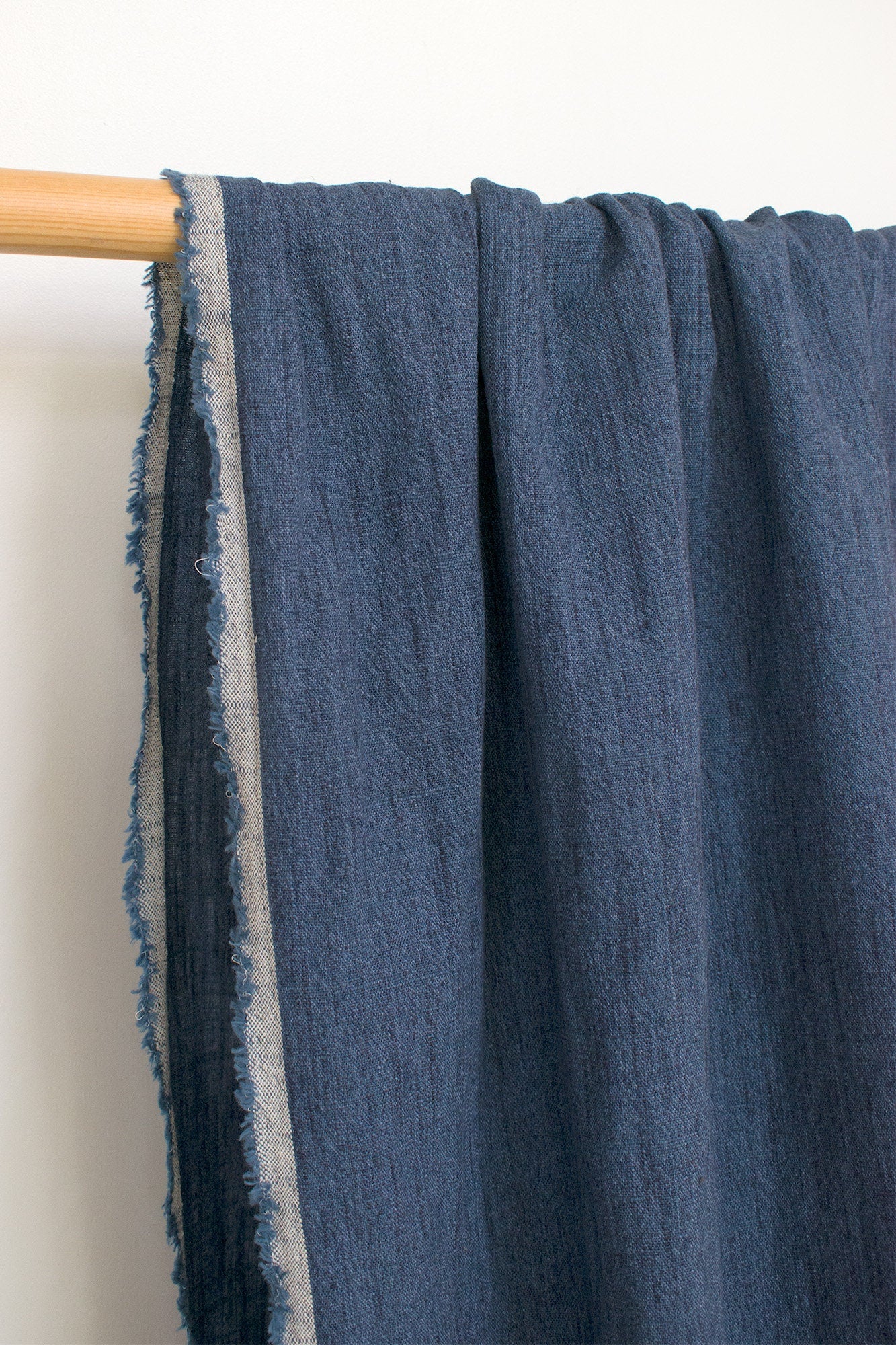 Japanese Fabric Shokunin Collection Yarn-Dyed Slub Cotton - blue - 50cm