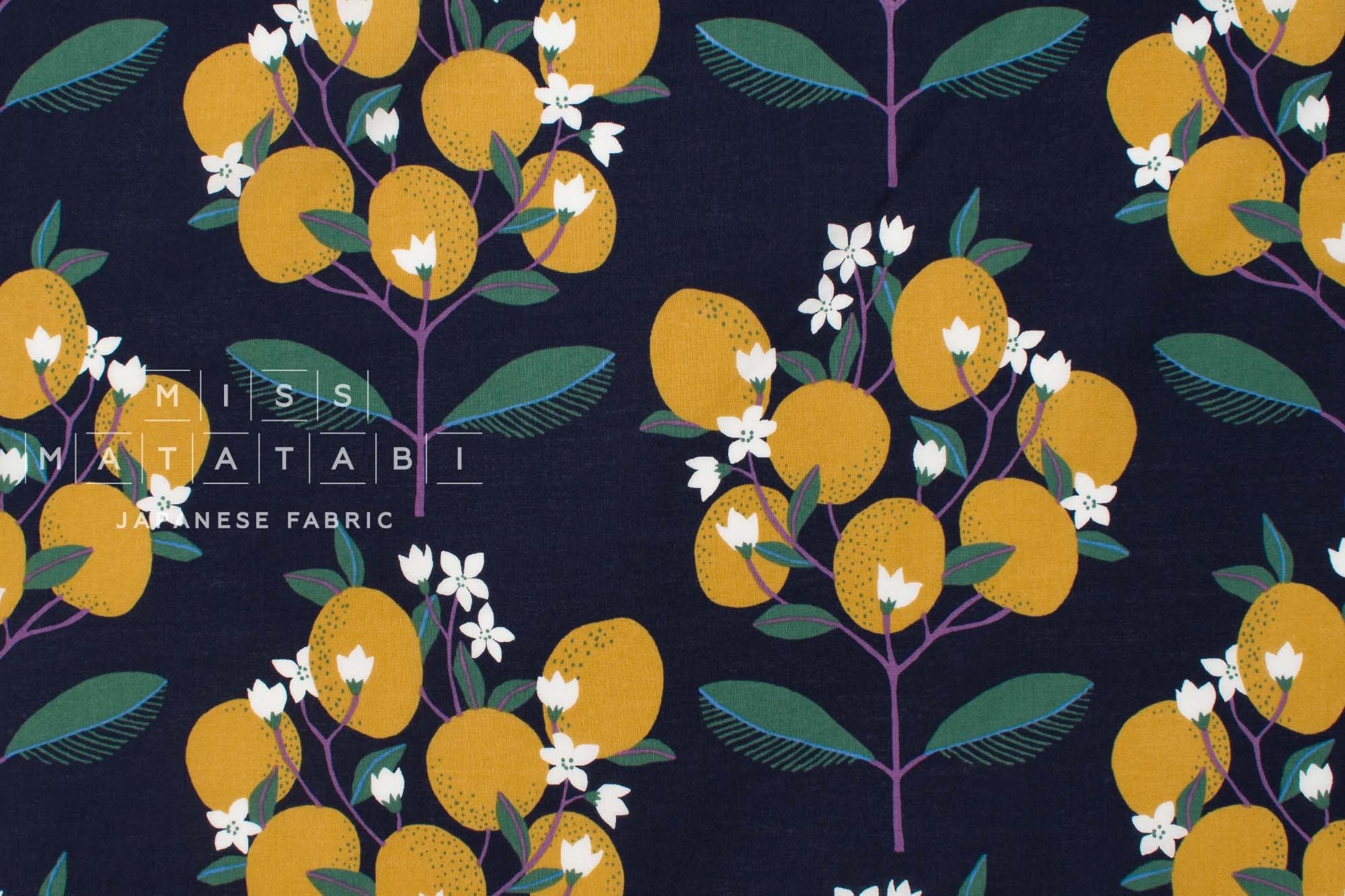 Japanese Fabric Lemon Flowers - D - 50cm
