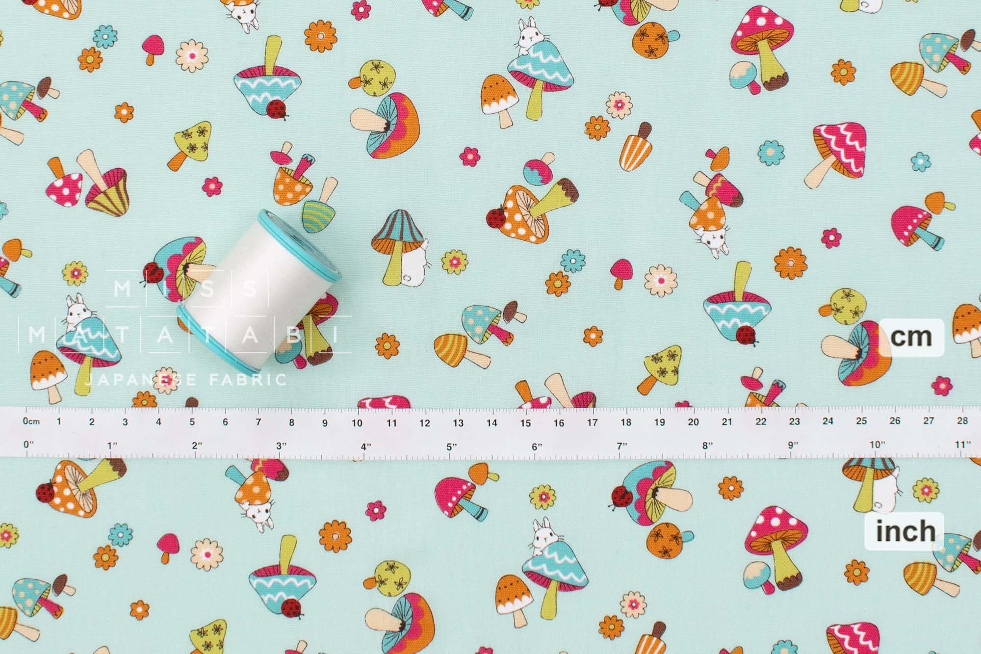 Japanese Fabric Vintage Mushrooms - C - 50cm