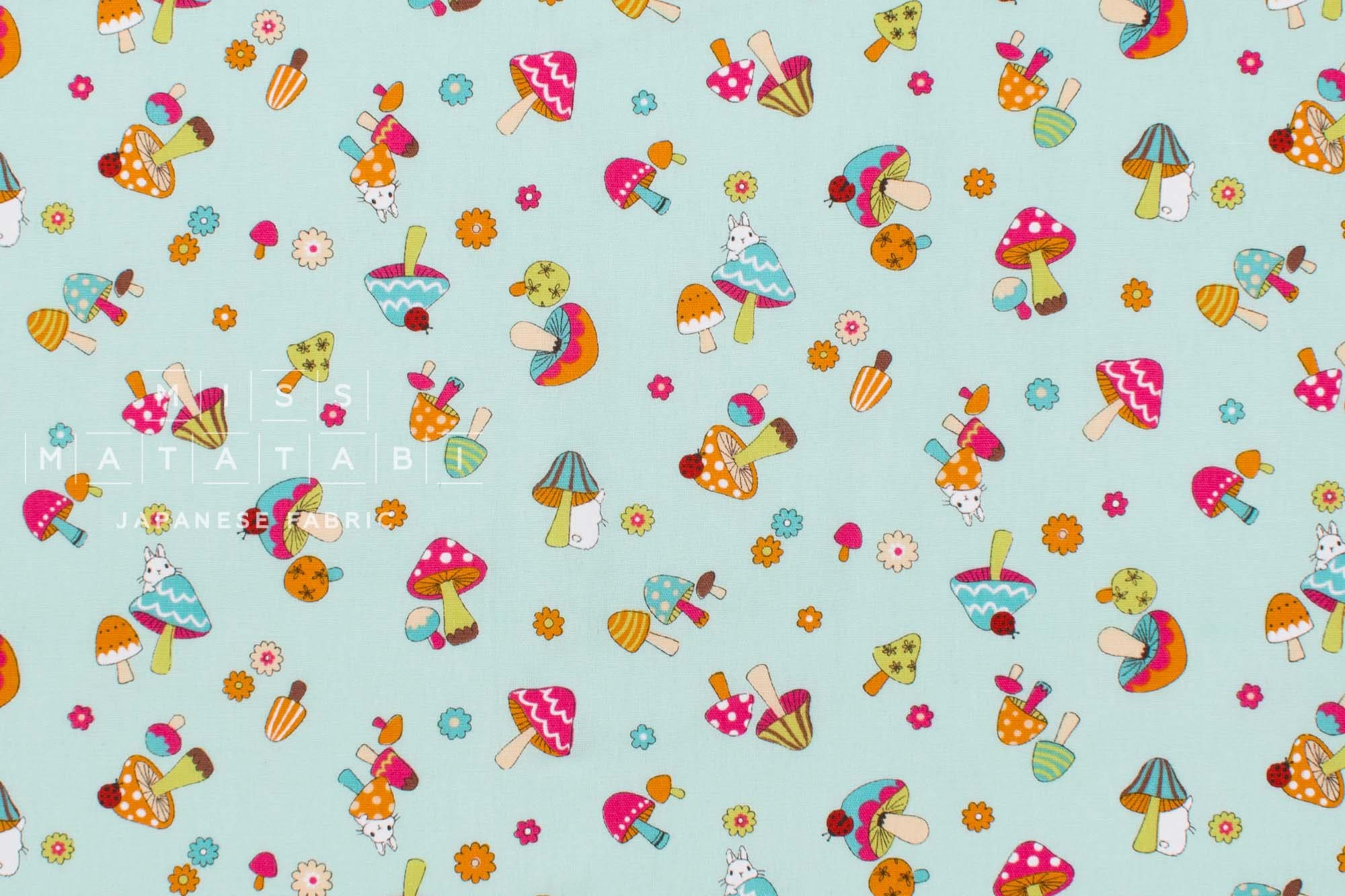Japanese Fabric Vintage Mushrooms - C - 50cm