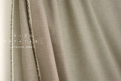 Japanese Fabric Yarn-dyed Houndstooth - khaki, navy - 50cm