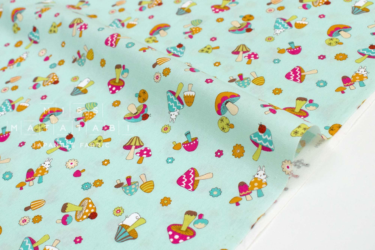 Japanese Fabric Vintage Mushrooms - C - 50cm