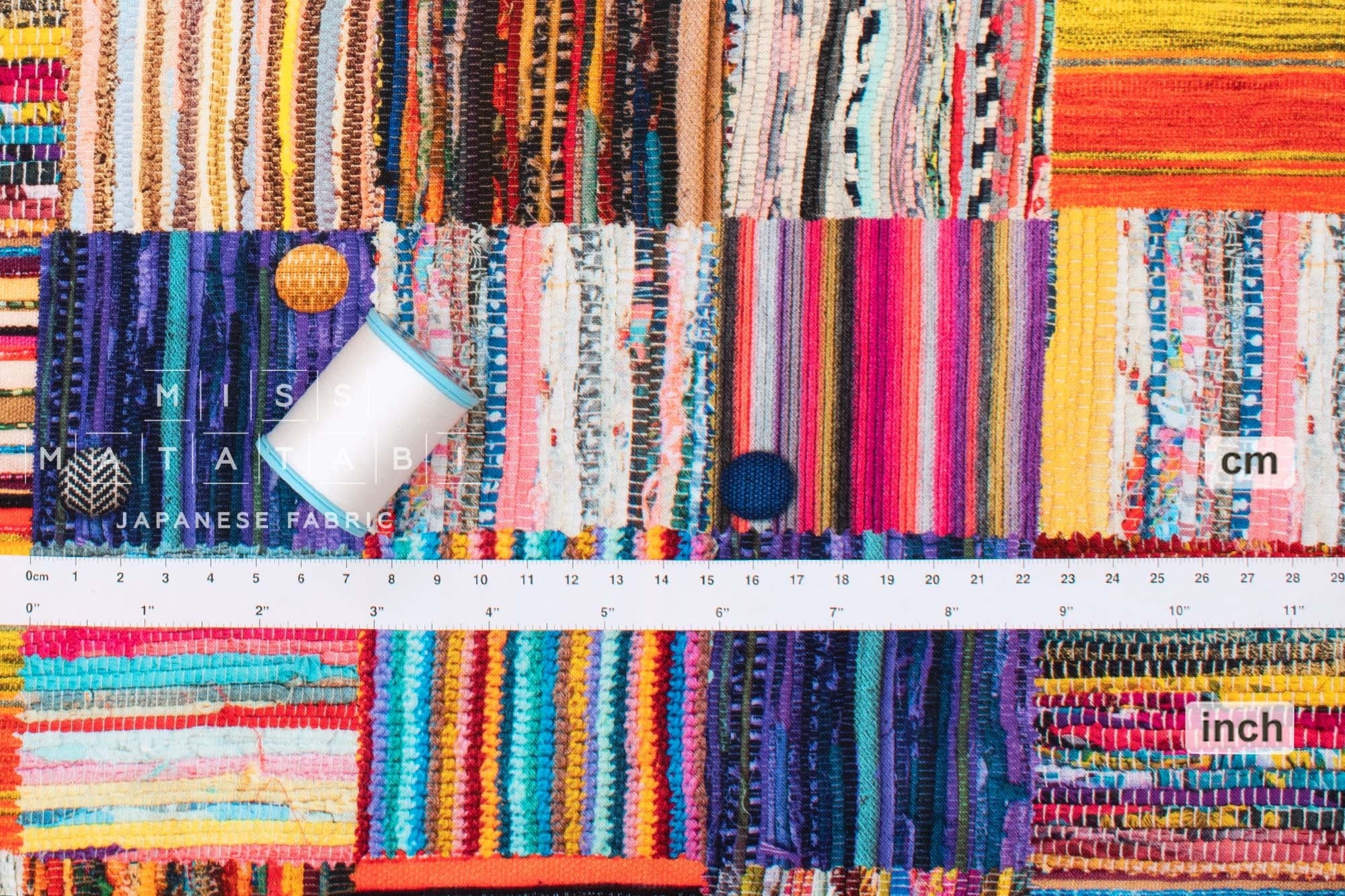 Japanese Fabric Rag Weaving Print - 50cm