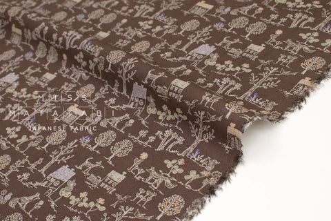 Japanese Fabric Village Life Rayon Blend - chocolate - 50cm