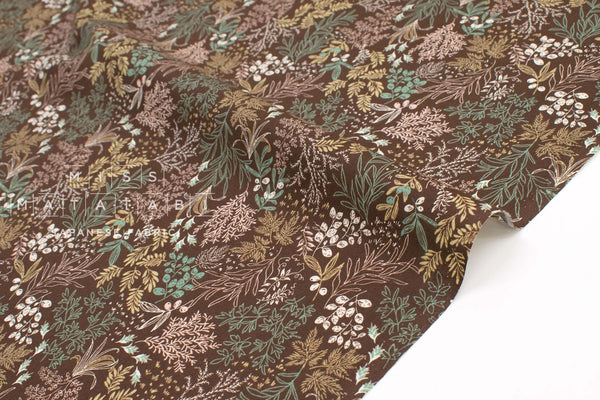 Japanese Fabric Botanical - brown - 50cm