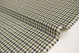 Japanese Fabric Yarn-dyed Plaid Check - green, navy, cream - 50cm