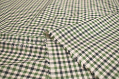 Japanese Fabric Yarn-dyed Plaid Check - green, navy, cream - 50cm
