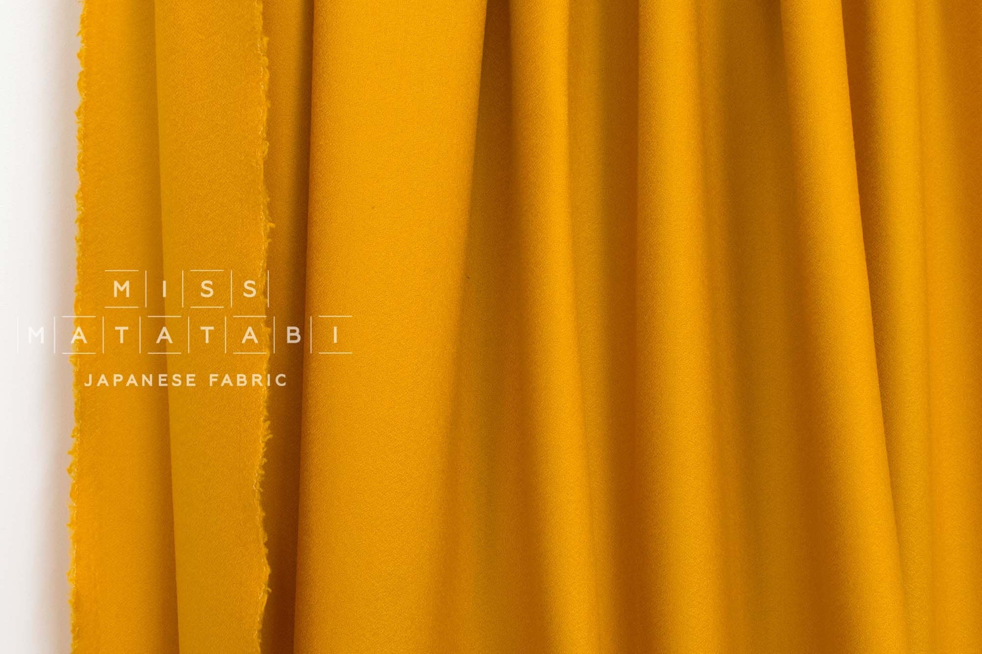 Japanese Fabric 100% Wool Crepe Georgette - bright mustard - 50cm