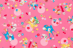 Japanese Fabric Retro Deer and Bunny - pink - 50cm