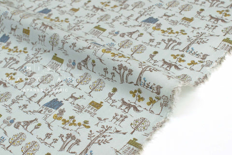 Japanese Fabric Village Life Rayon Blend - light sage blue - 50cm