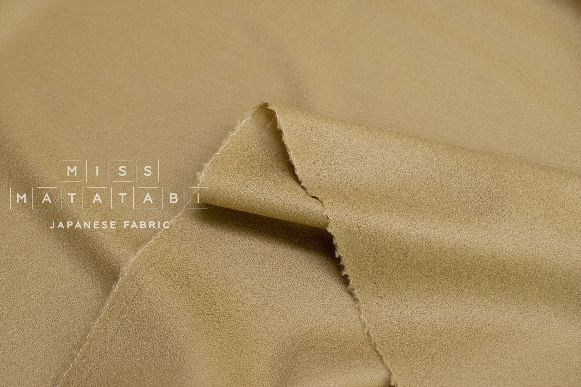 Japanese Fabric 100% Wool Crepe Georgette - camel - 50cm