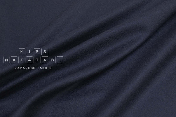 Japanese Fabric 100% Wool Crepe Georgette - navy blue - 50cm
