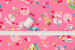 Japanese Fabric Retro Deer and Bunny - pink - 50cm