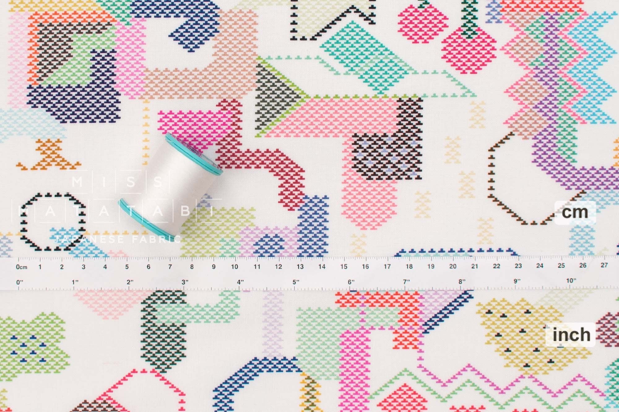 Japanese Fabric Pixel Graphics - multi II - 50cm