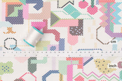 Japanese Fabric Pixel Graphics - multi II - 50cm